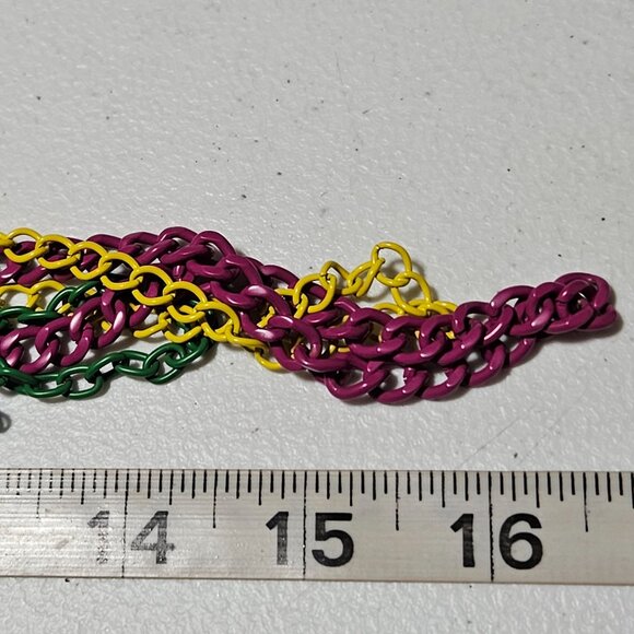 Retro Multicolor Layered Chain Link Necklace 80s 90s Punk Fashion Jewelry Women - Picture 4 of 4